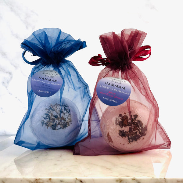 Cleopatra Bath Bomb Set: Goat Milk + Honey + Argan