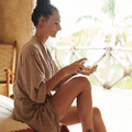 Women using Argan body oil
