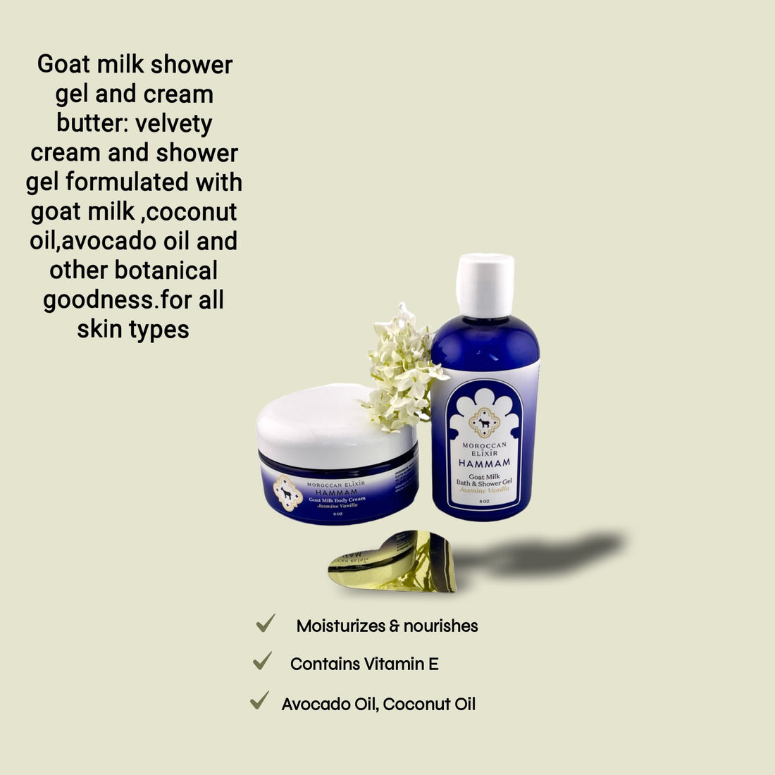 Goat Milk Shower Gel + Body Cream Set Moroccan Elixir